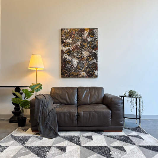 Plush Genuine Leather 2 Seater Sofa