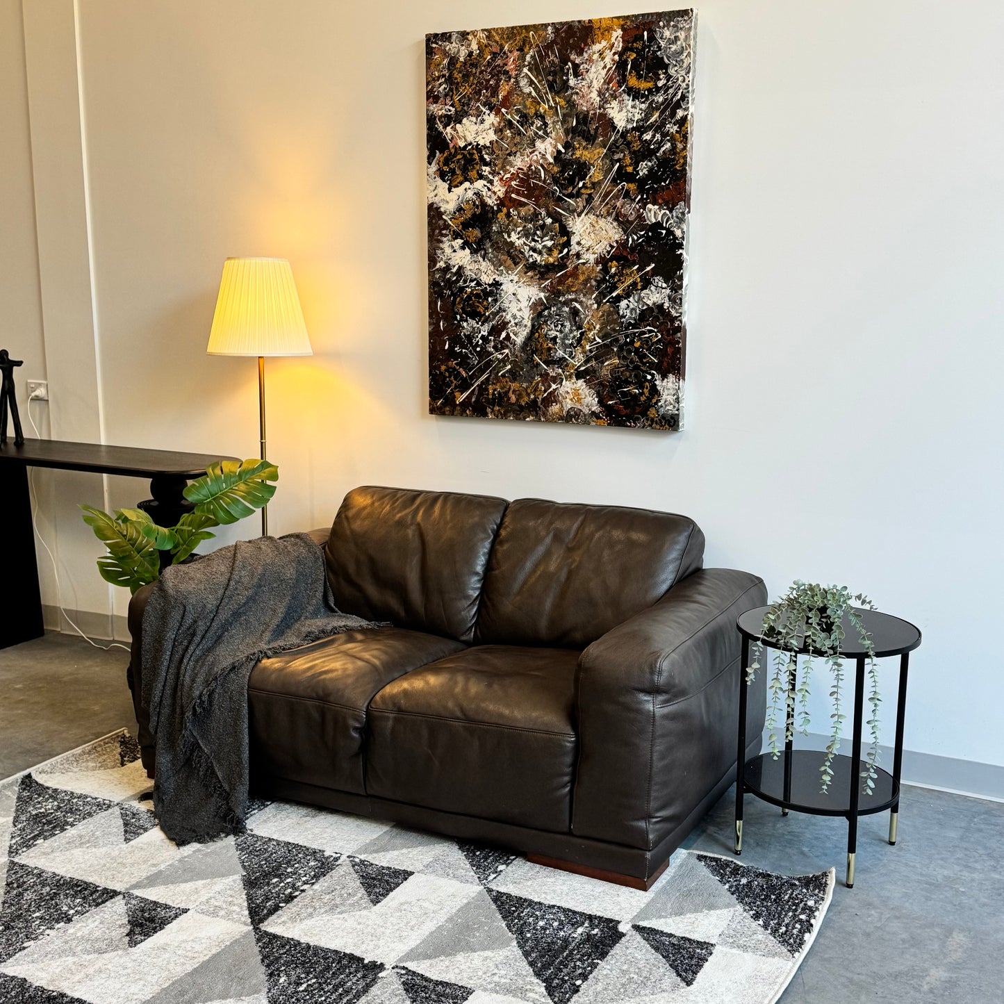 Plush Genuine Leather 2 Seater Sofa