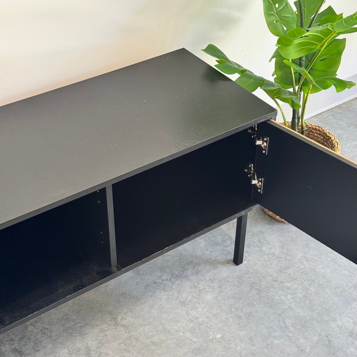 IKEA Black Wood Tv Unit