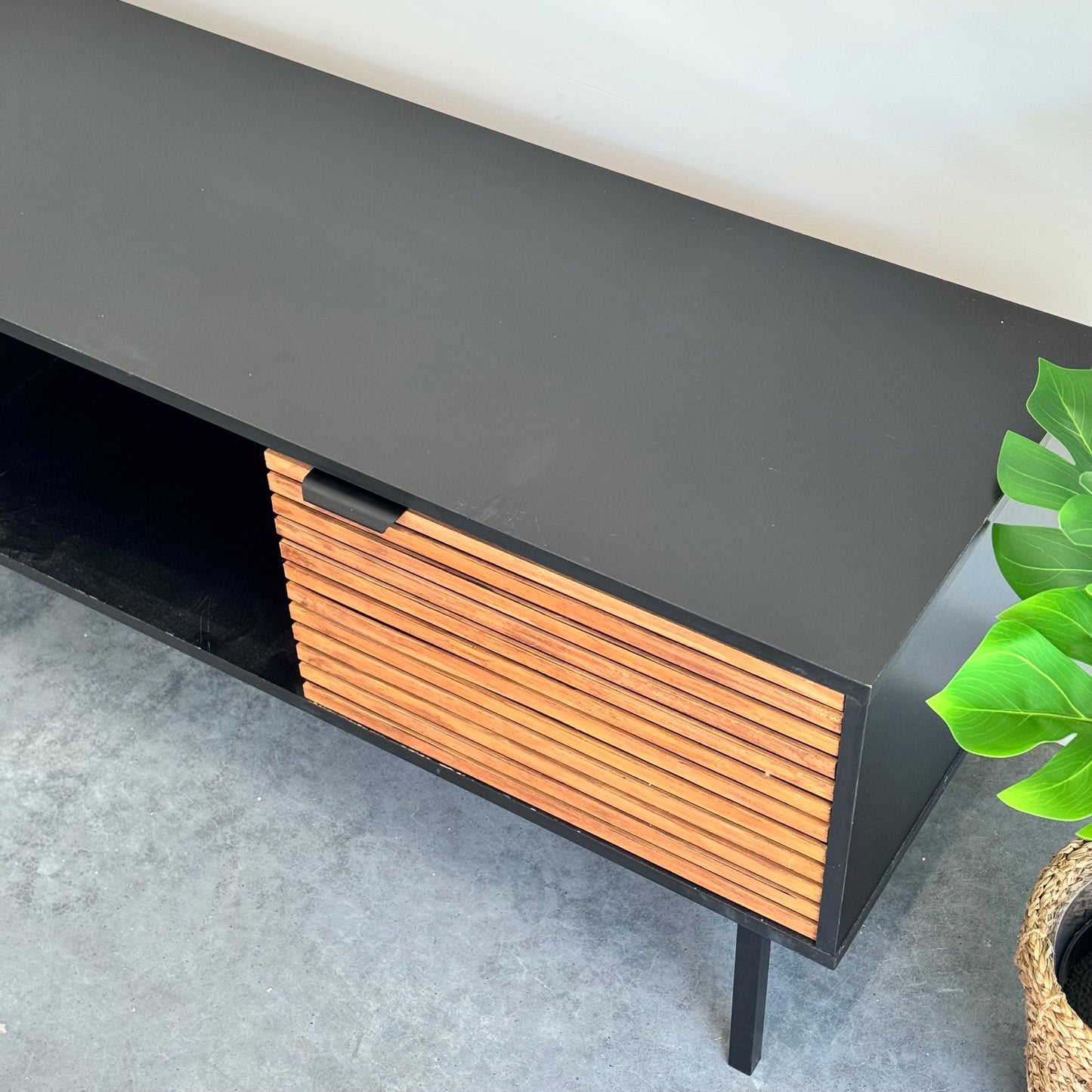 IKEA Black Wood Tv Unit