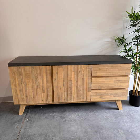 Nick Scali Oak Concrete Top Buffet / TV Unit