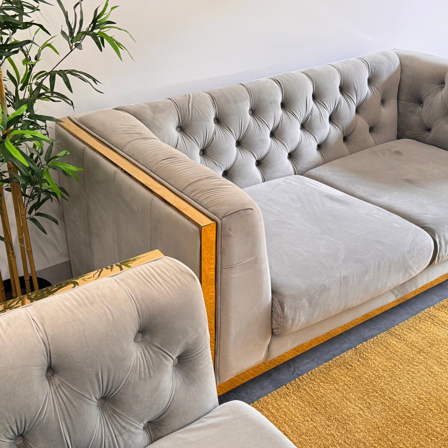 Tuxedo Velvet 2+1 Seater Sofa