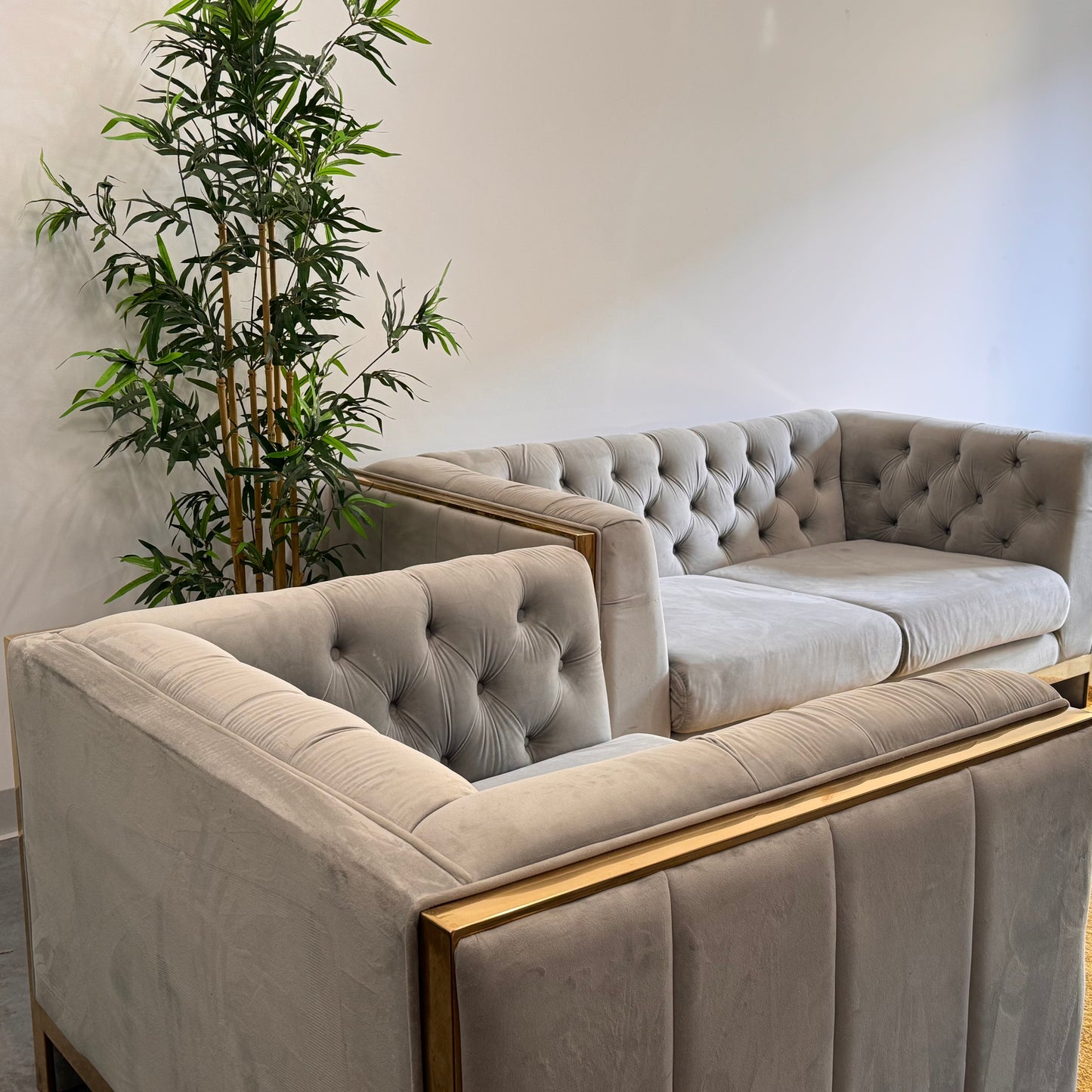Tuxedo Velvet 2+1 Seater Sofa