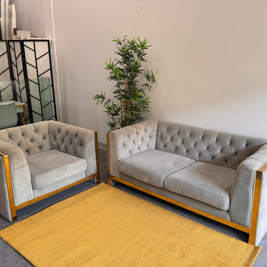 Tuxedo Velvet 2+1 Seater Sofa