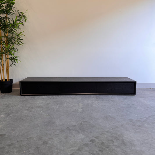 Black Solid Wood Low Line TV Unit