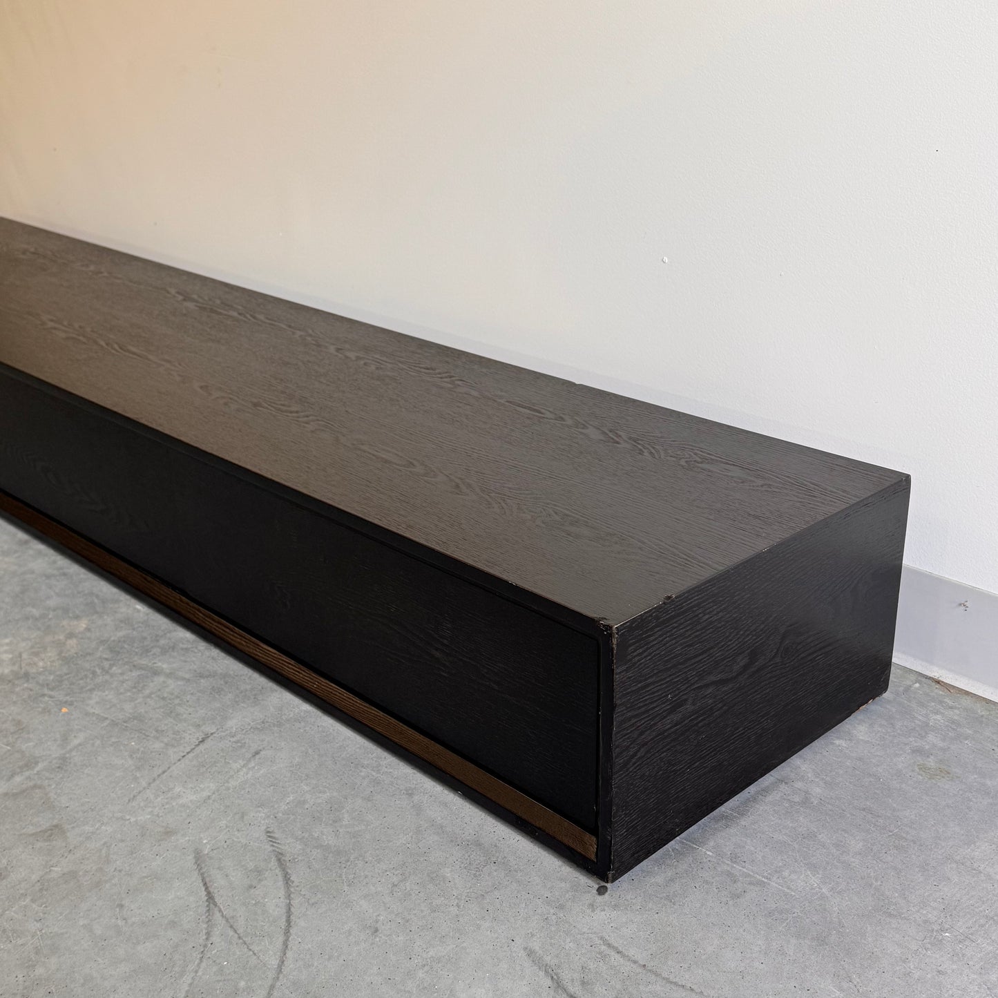 Black Solid Wood Low Line TV Unit