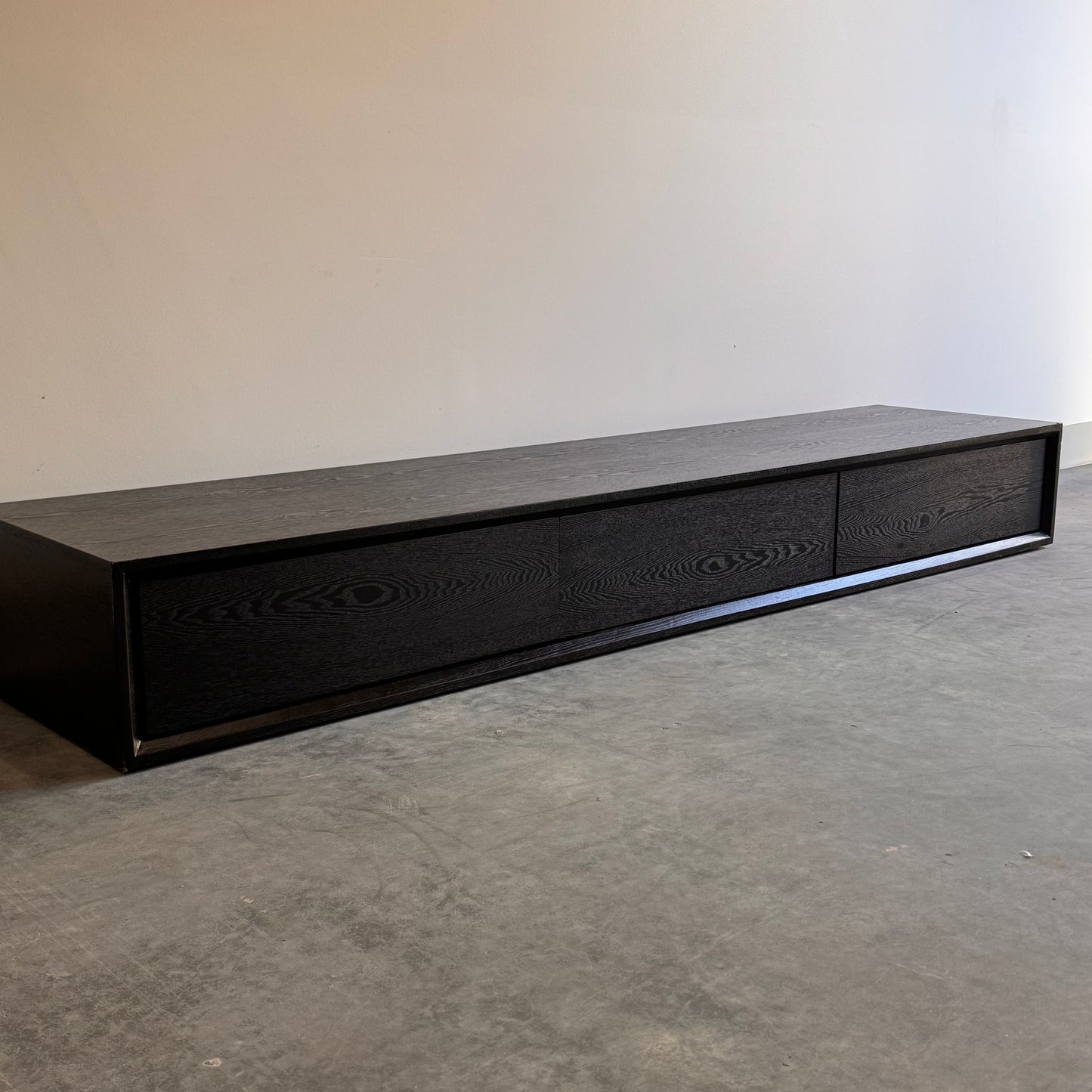 Black Solid Wood Low Line TV Unit